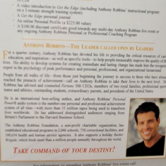 Anthony Robbins Get The Edge 10 CD Set 2000 Series New Sealed - Picture 8 of 8